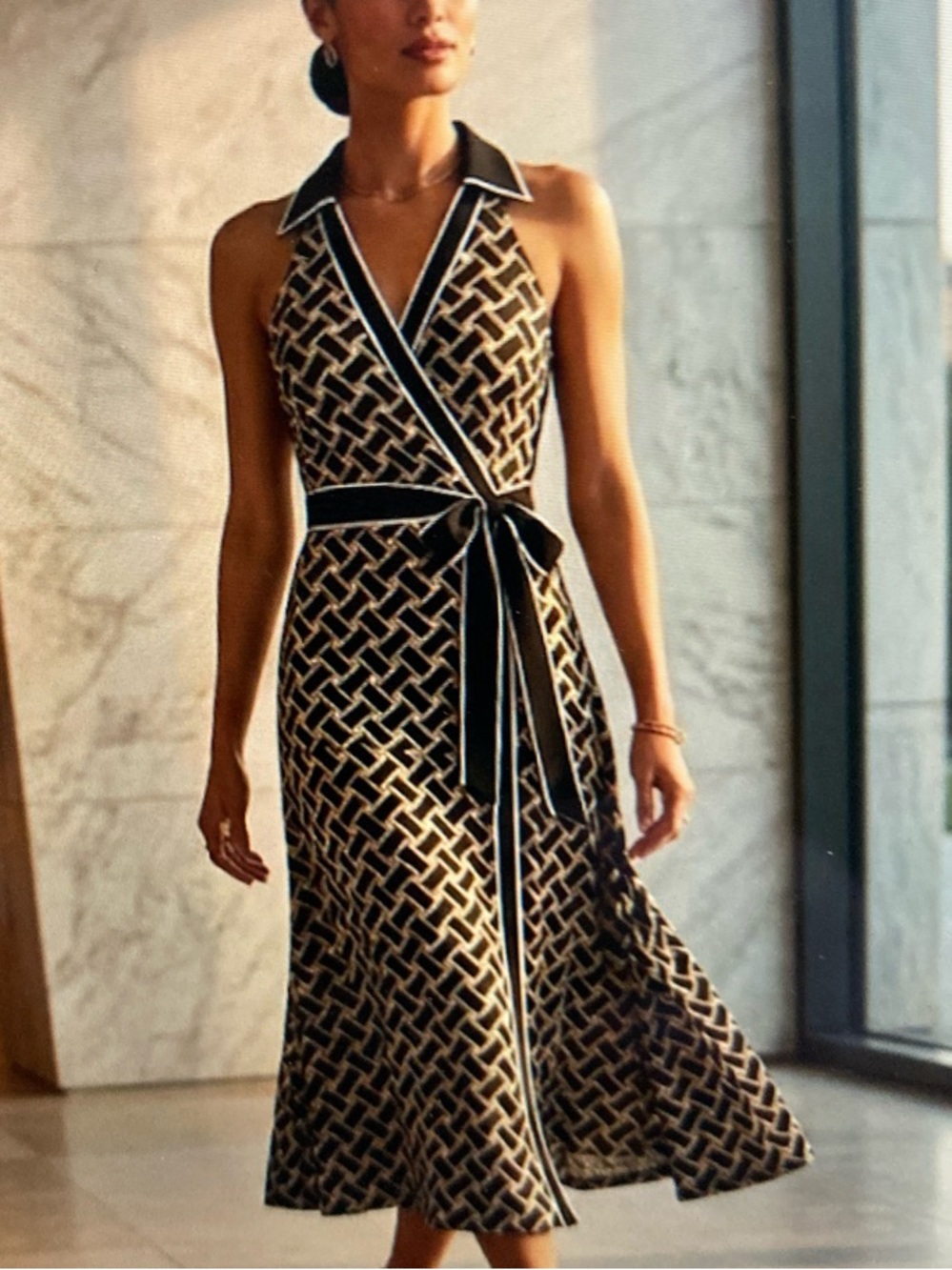 Diane von Furstenberg x Target Vintage Weave Sweaterknit Midi Wrap Dress S632